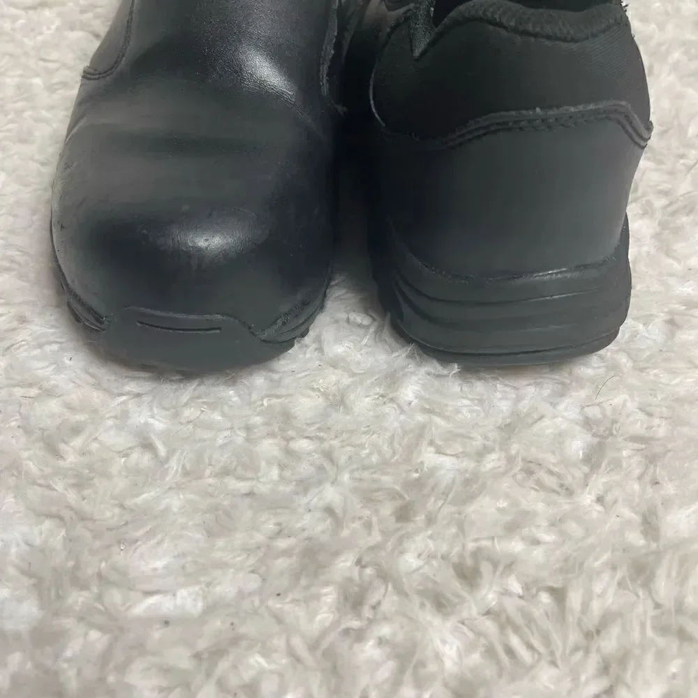 Unisex Thorogood ASR Black Leather slip on shoes Rubber soles Men SZ9M W SZ11M
